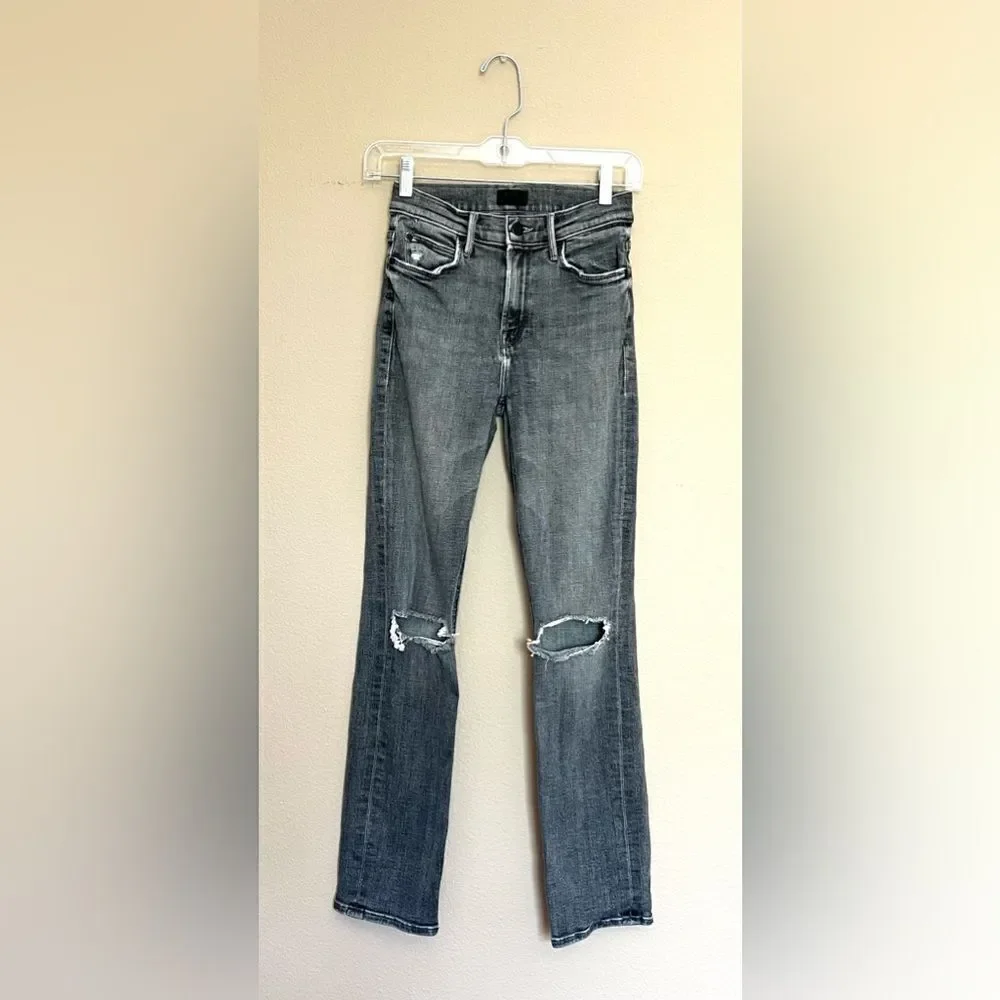 MOTHER Distressed Cutout Straight Jeans